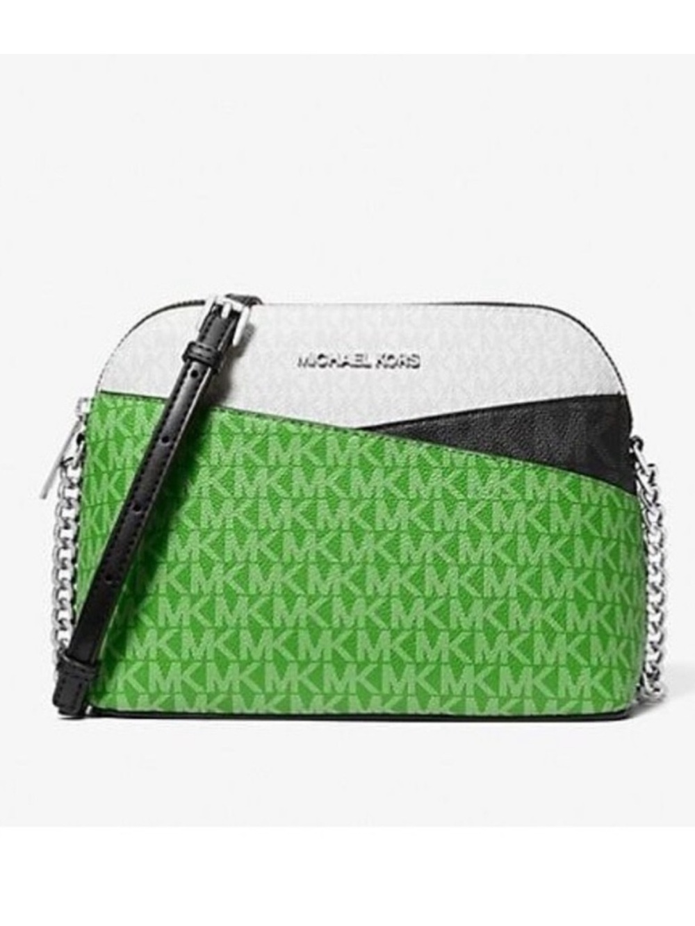 Michael Kors Jet Set Travel Medium Dome Crossbody Jungle Green Multi